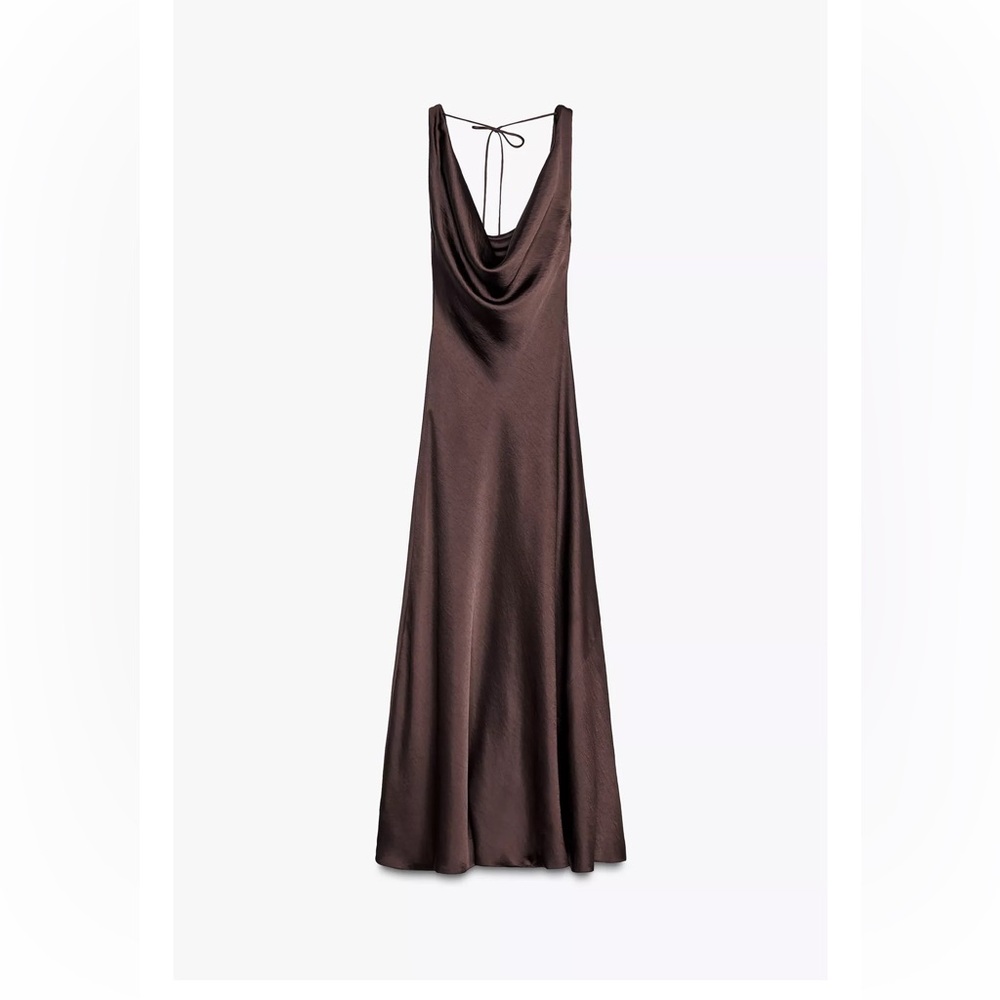 Zara ZW collection Satin long dress Gown